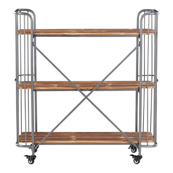 Metal and on sale wood etagere